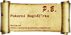 Pokorni Boglárka névjegykártya